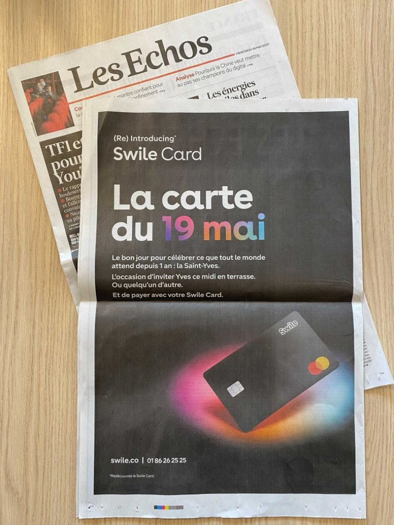 Pleine page dans Les Échos du 19 mai 2021 : « La carte du 19 mai ».
