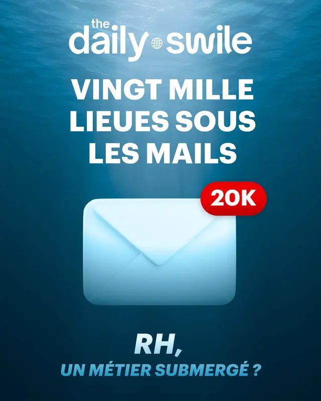 Couverture : Vingt mille lieues sous les mails. Une enveloppe et une notification 20K sous l'océan. RH, un métier submergé ?